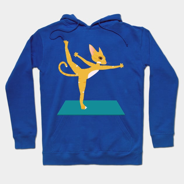 Yoga cat doing Natarajasana asana Hoodie by uncutcreations